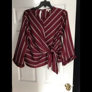 Umgee Faux Wrap Blouse Size Large